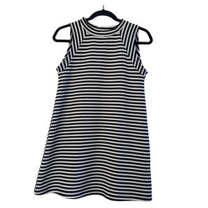 Black and white striped mini dress